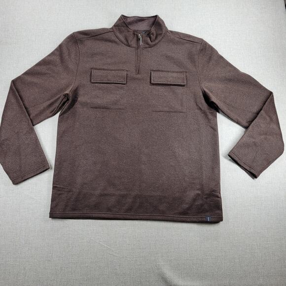 PrAna Mens Brookland 1/4 Zip Sweater Size XL Brown Wool Blend NEW - Picture 1 of 16